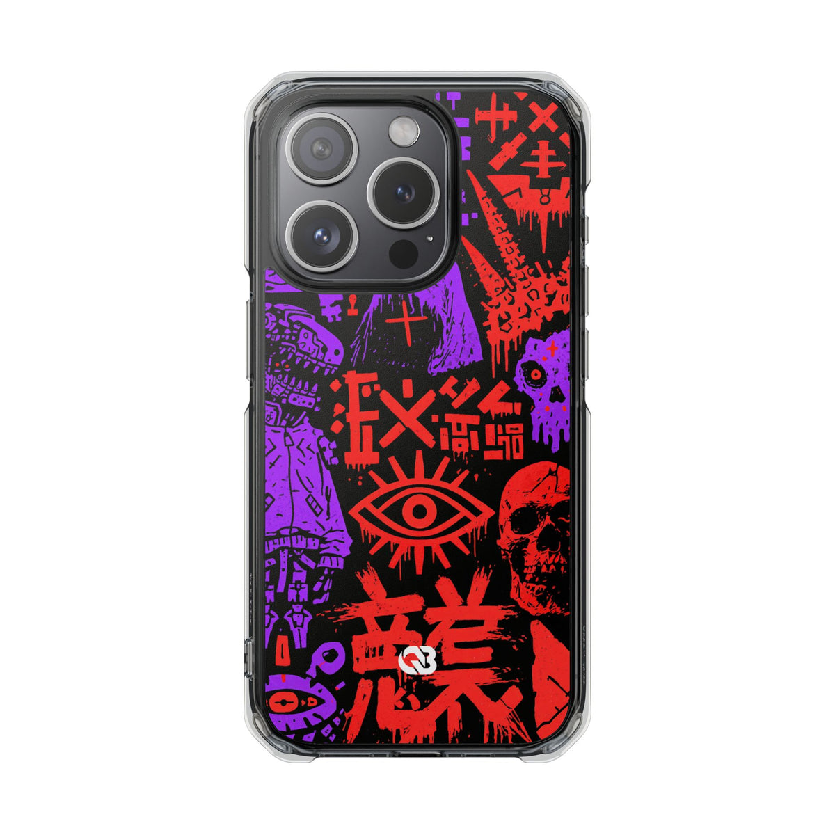 Underground Cyber Glyphs · Clear Impact Magnetic Phone Case for iPhone · Black