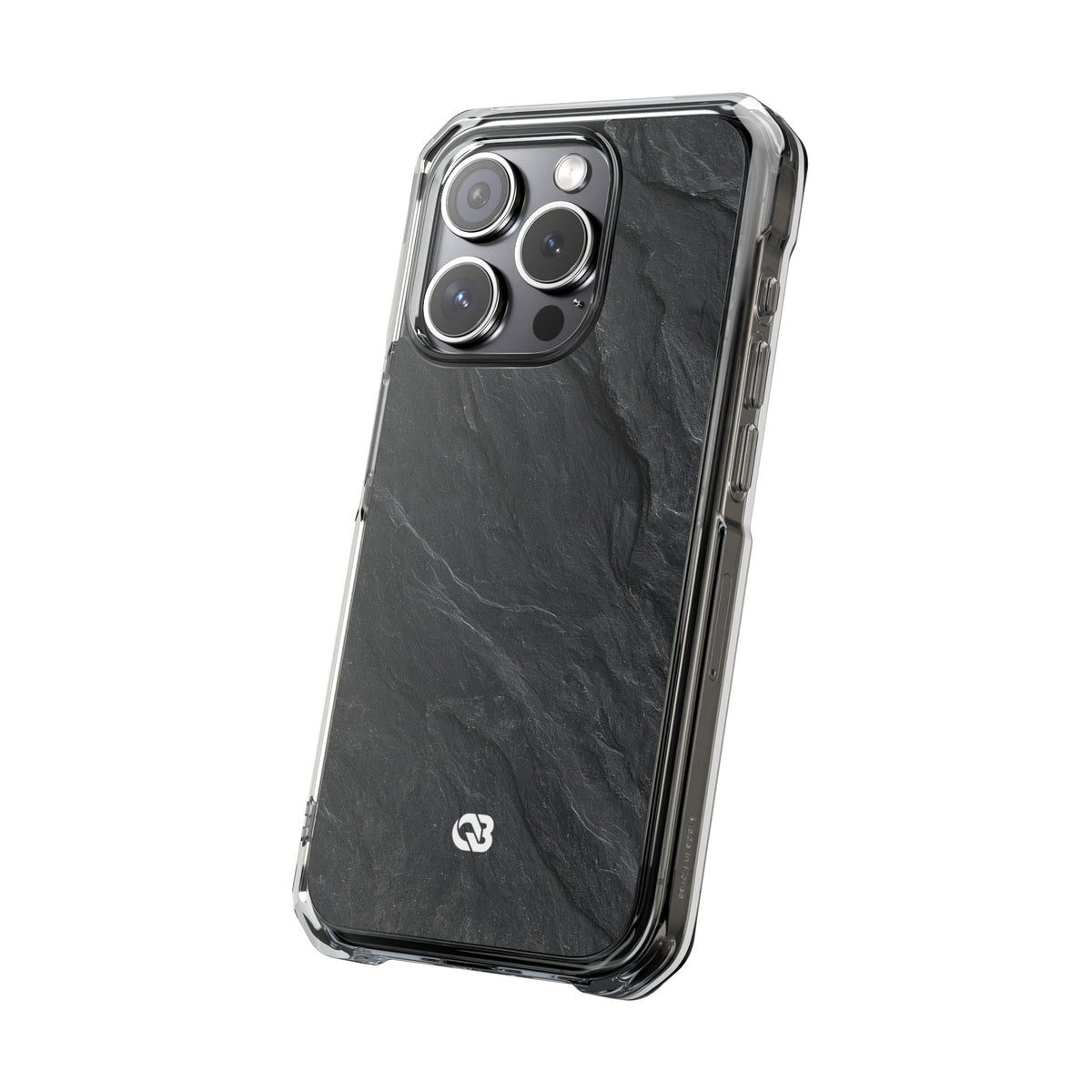 Dark Slate Strata · Clear Impact Magnetic Phone Case for iPhone ·  Black
