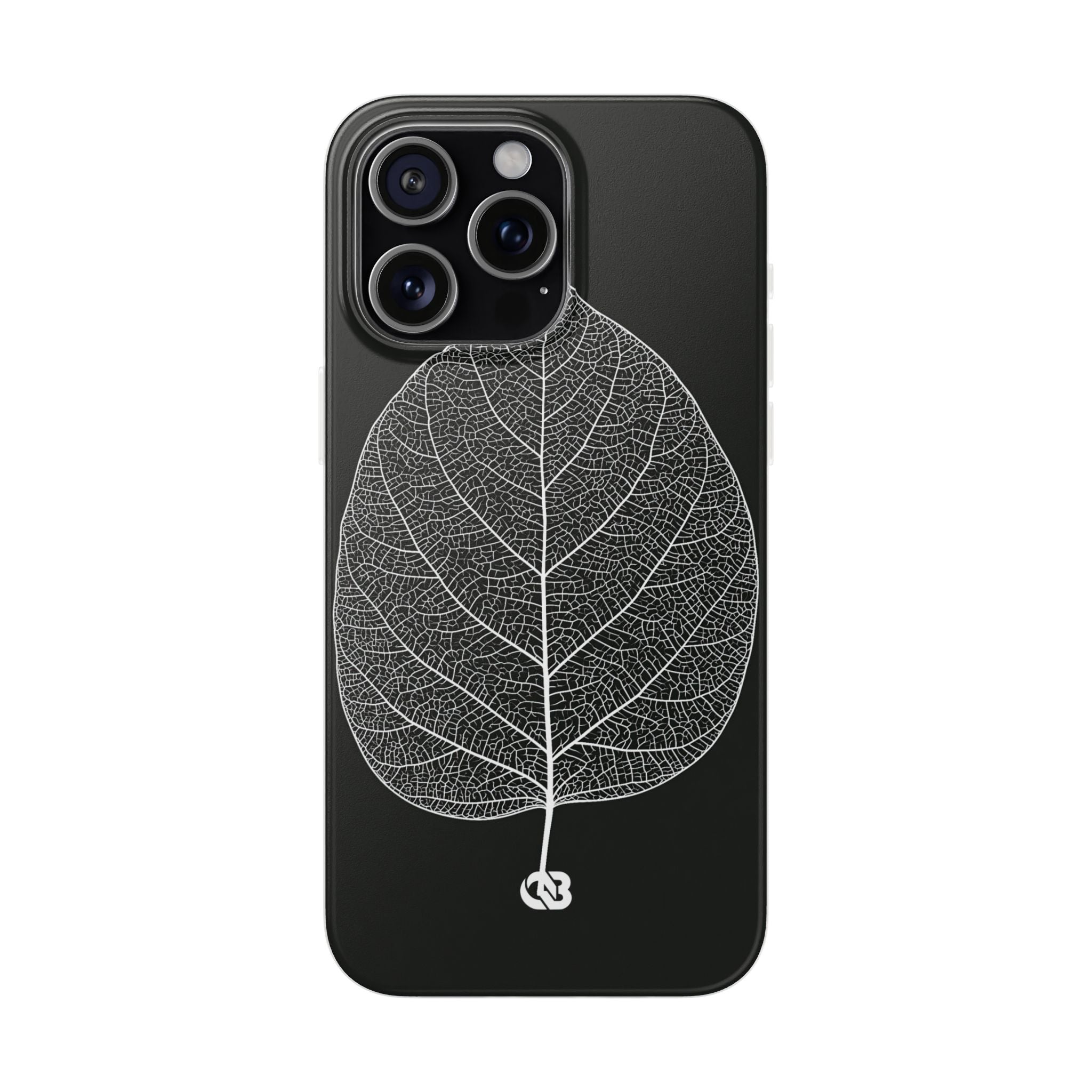 Black Lite Phone Case for iPhone - Bleached Leaf Lattice