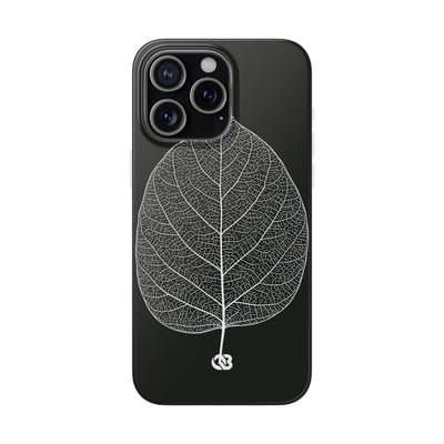 Black Lite Phone Case for iPhone - Bleached Leaf Lattice