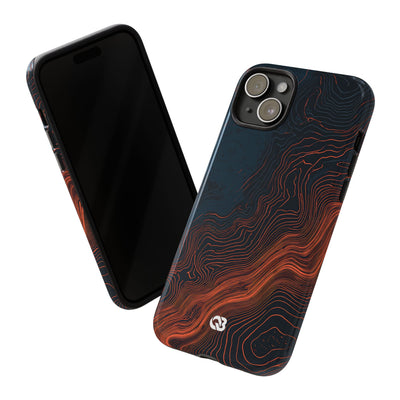Black Tough Phone Case for iPhone - Volcanic Basalt Map