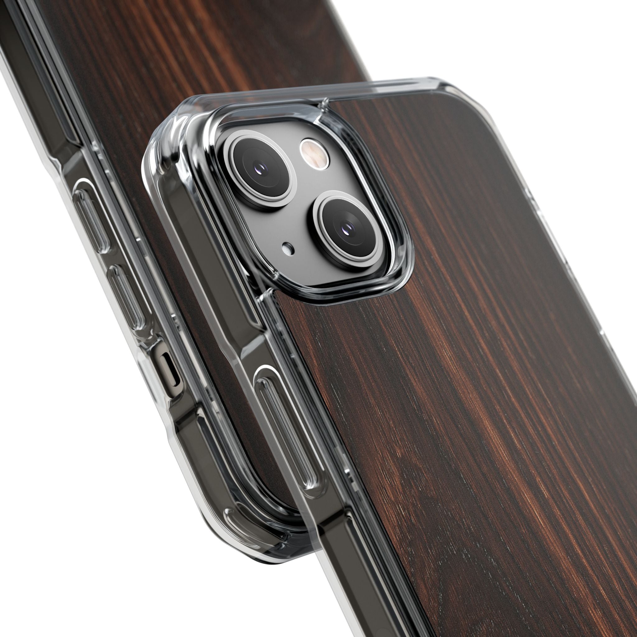 Brown Impact MagSafe Phone Case for iPhone - Burnished Mahogany Grain