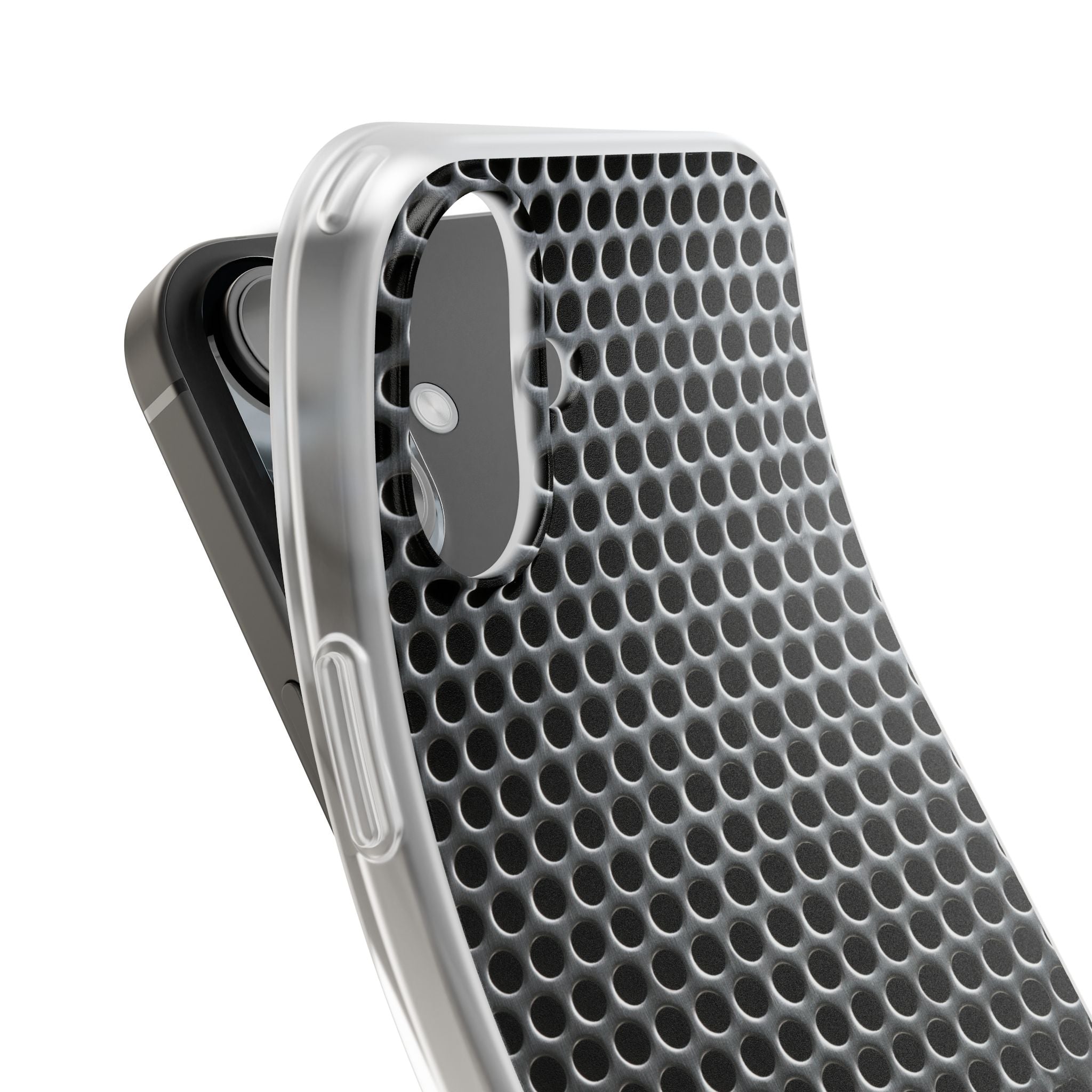Silver Lite Phone Case for iPhone - Brutalist Steel Mesh