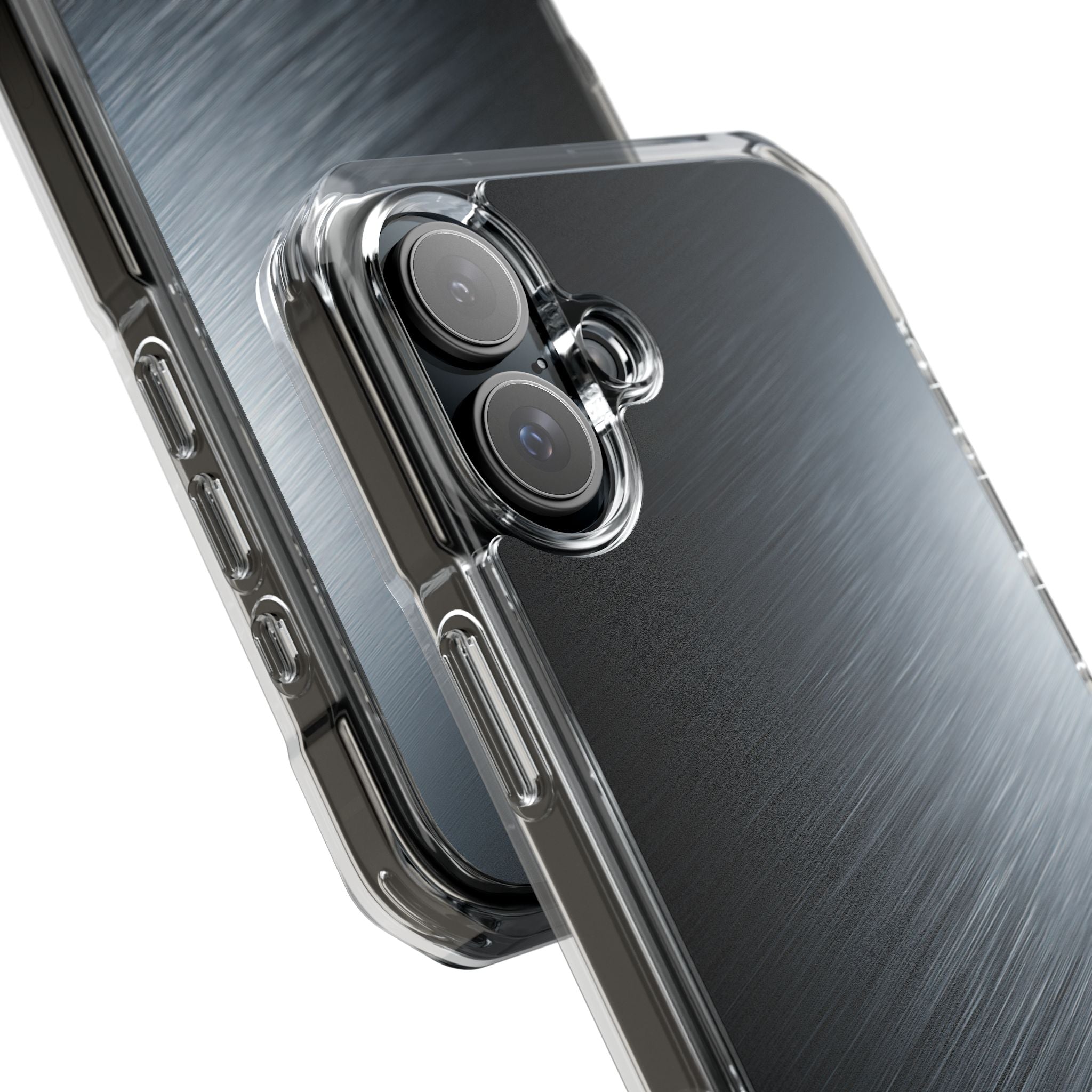 Grey Impact MagSafe Phone Case for iPhone - Charcoal Brushed Steel