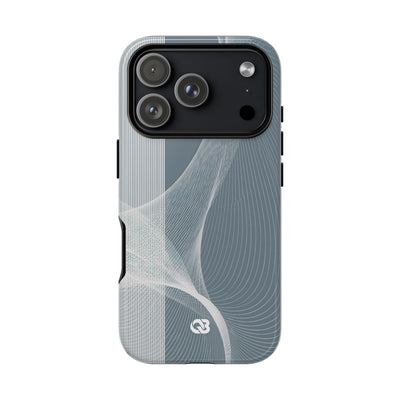 Grey Tough Phone Case for iPhone - Slate Mesh Horizon