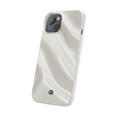 White Lite Phone Case for iPhone - Polished Ivory Wave