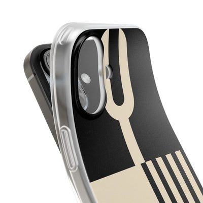 Black Lite Phone Case for iPhone - Ivory Signal Grid