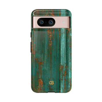 Teal Tough Phone Case for Google Pixel - Verdigris Copper Siding
