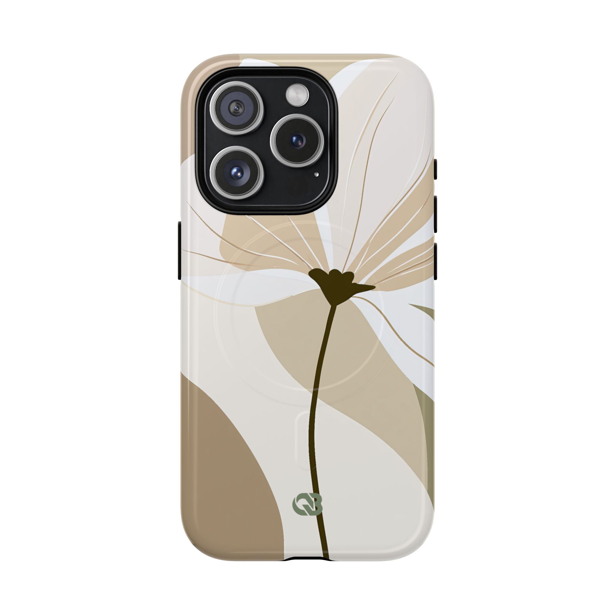 Beige Tough 2.0 Magsafe Phone Case for iPhone - Sage Linen Magnolia