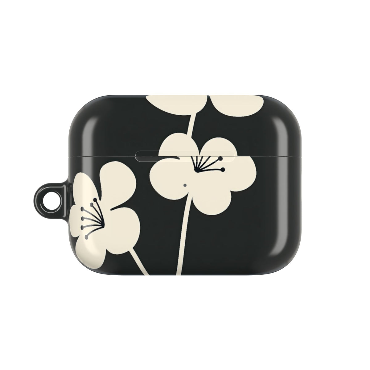 Nordic Blossom · Hard Case for AirPods & AirPods Pro · Black
