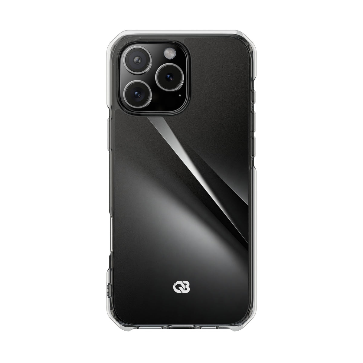 Obsidian Ridge · Clear Impact Magnetic Phone Case for iPhone ·  Black
