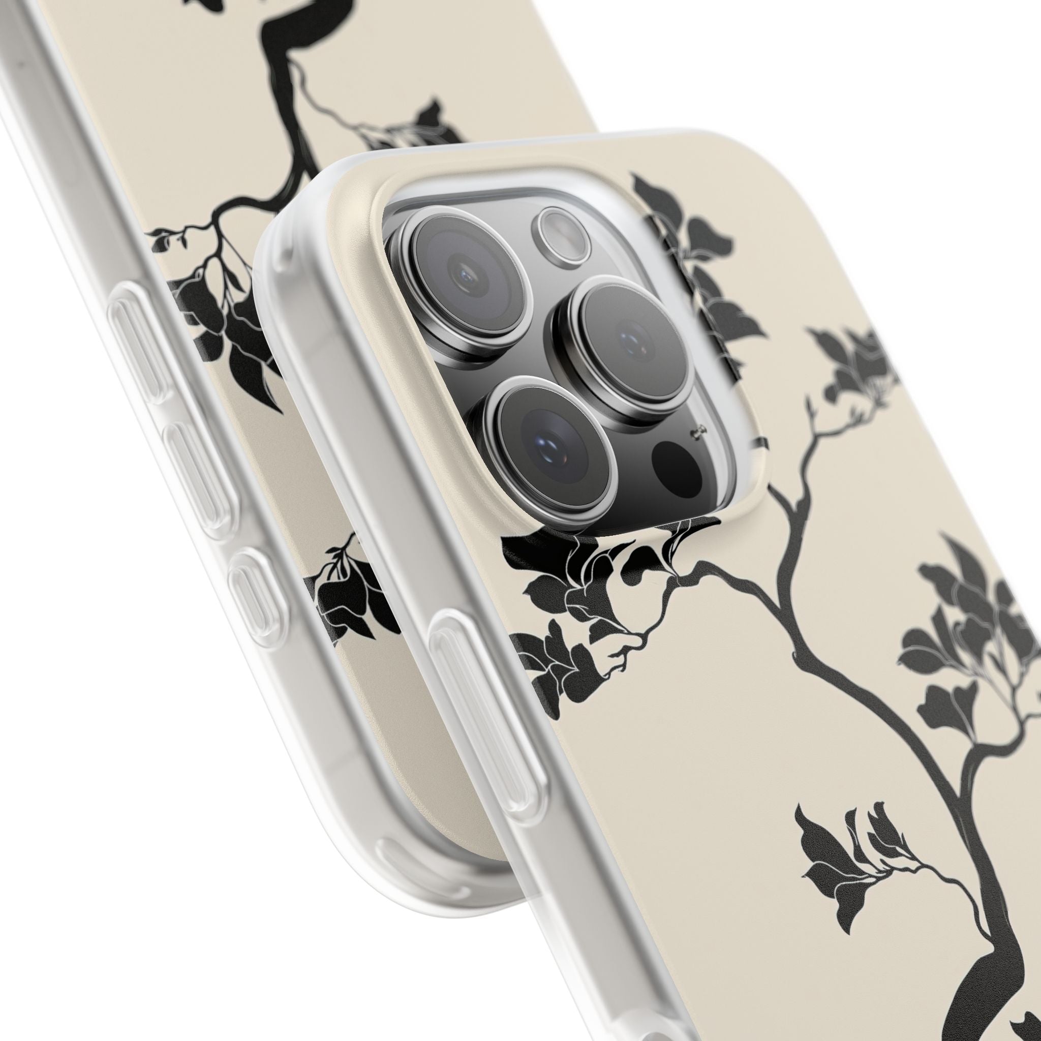 Beige Lite Phone Case for iPhone - Obsidian Bonsai Silhouette