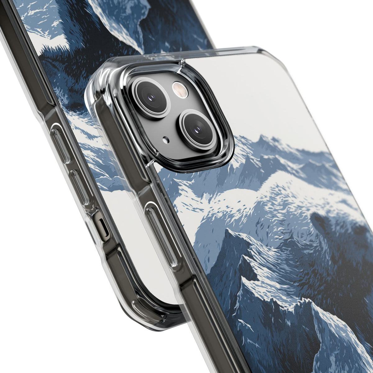 Fjord Summit Bear · Clear Impact Magnetic Phone Case for iPhone · Blue