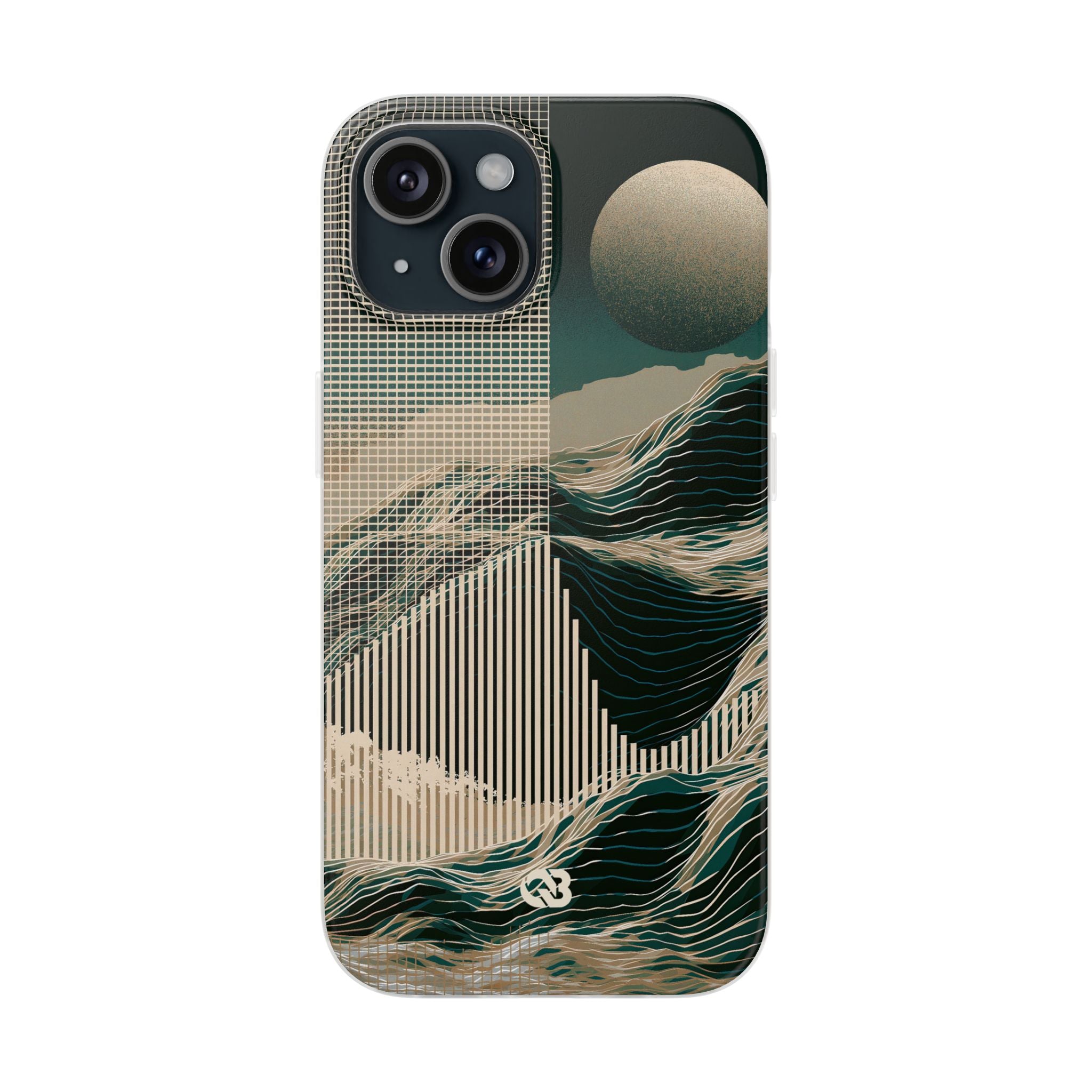 Green Lite Phone Case for iPhone - Lunar Moss Topography