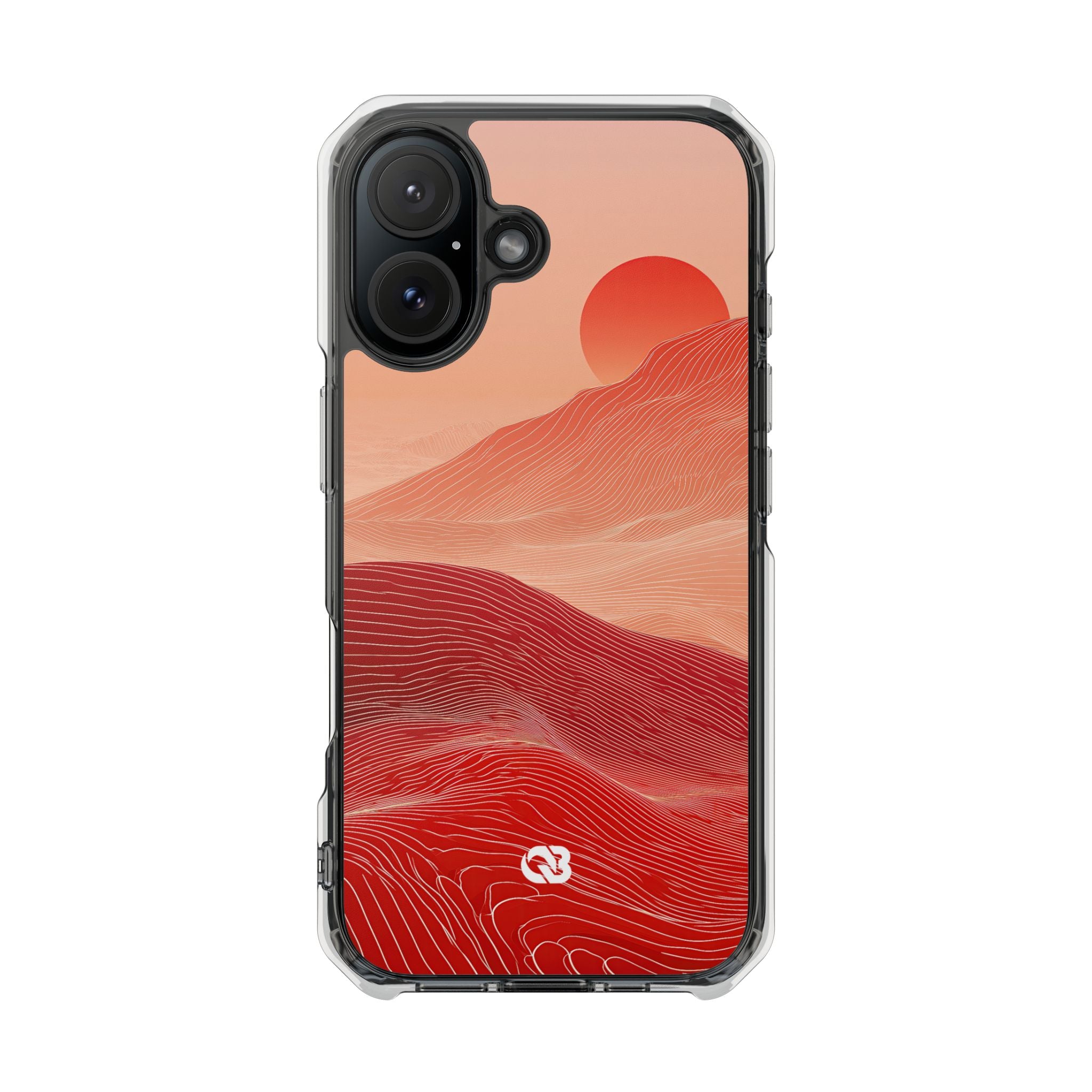 Red Impact MagSafe Phone Case for iPhone - Crimson Ridge Lines