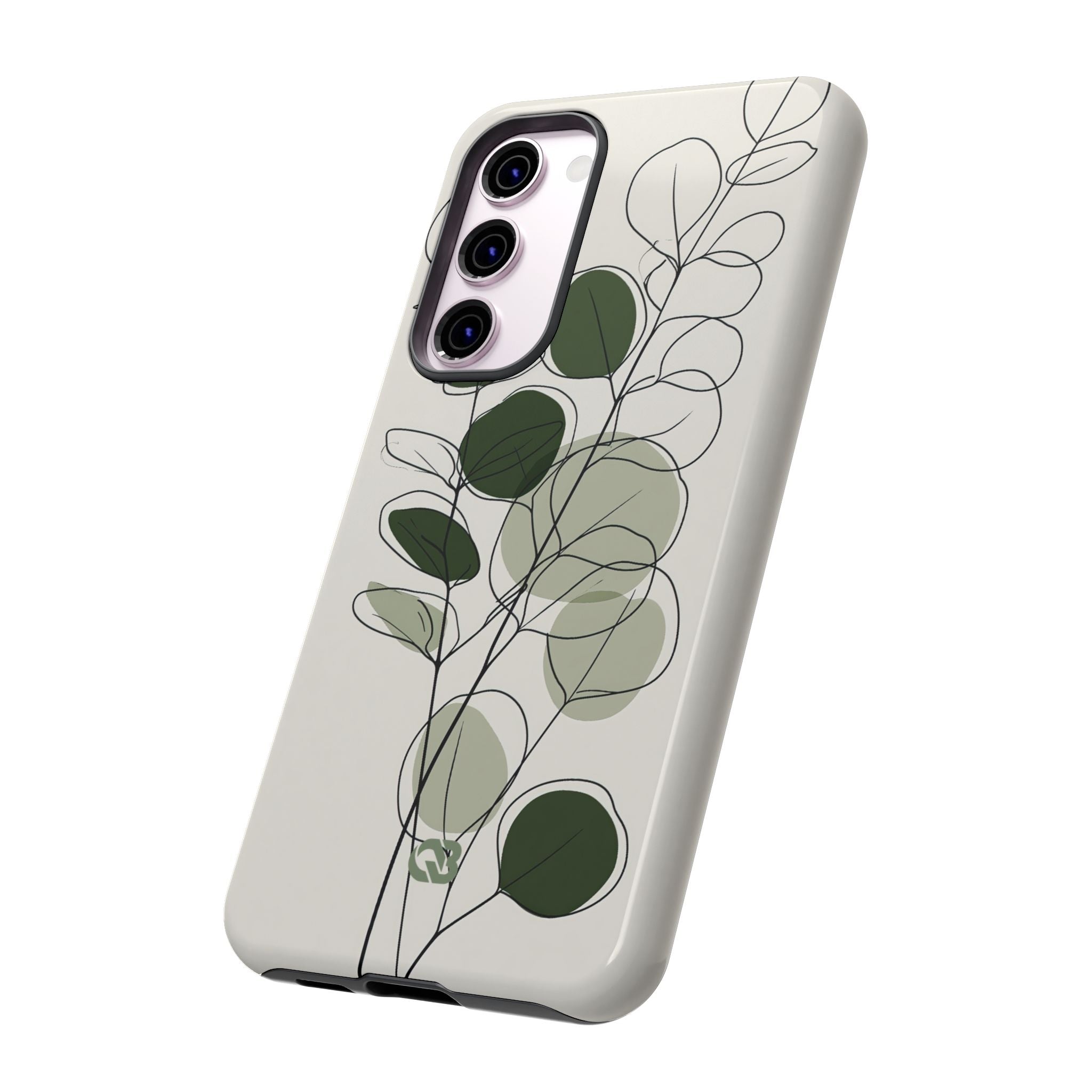 Green Tough Phone Case for Samsung - Muted Eucalyptus Sketch