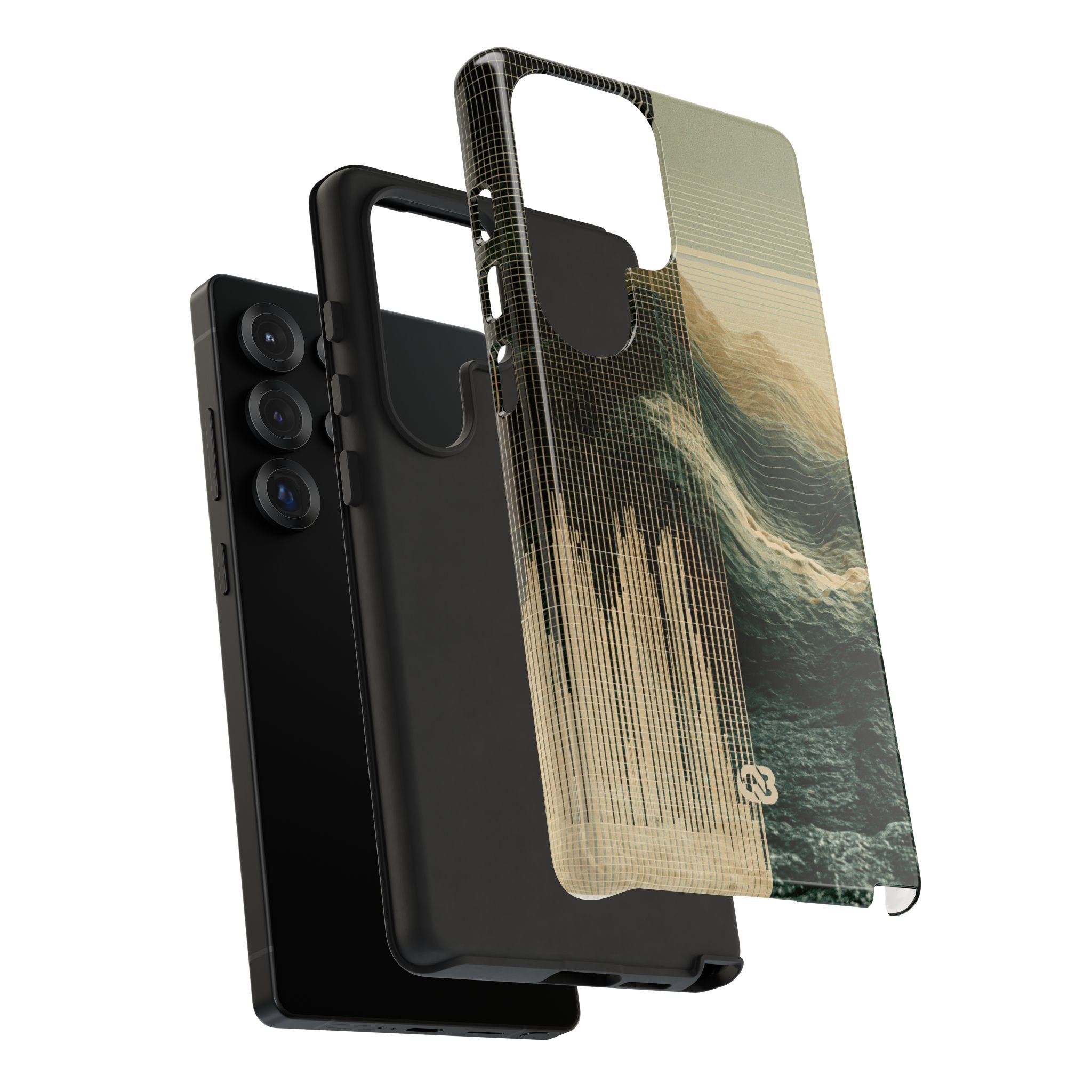 Beige Tough Phone Case for Samsung - Veridian Data Ridge