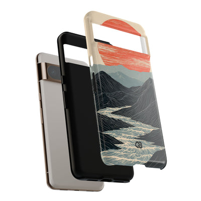 Beige Tough Phone Case for Google Pixel - Crimson Ridge Flow