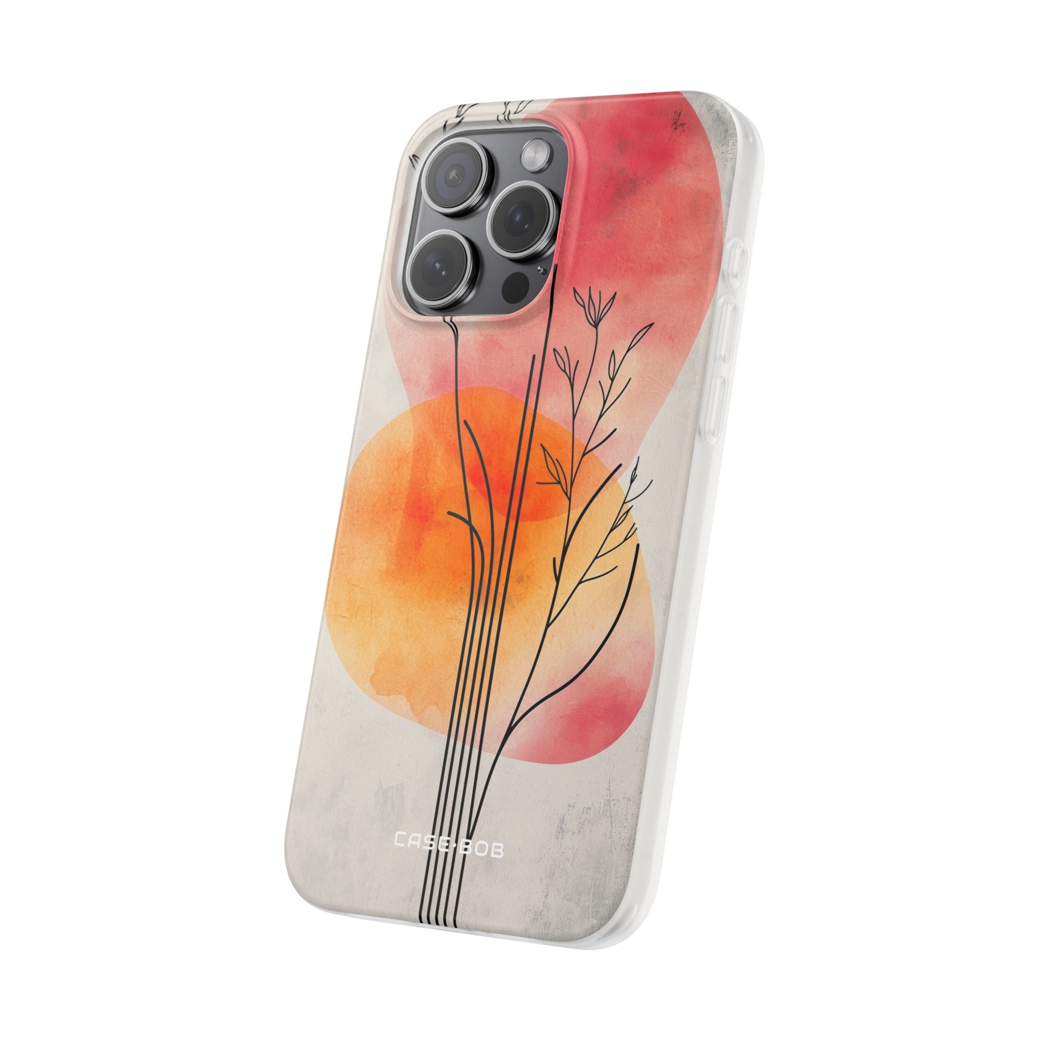 Curved Stem Sunset iPhone 15 Pro Max Case - Soft