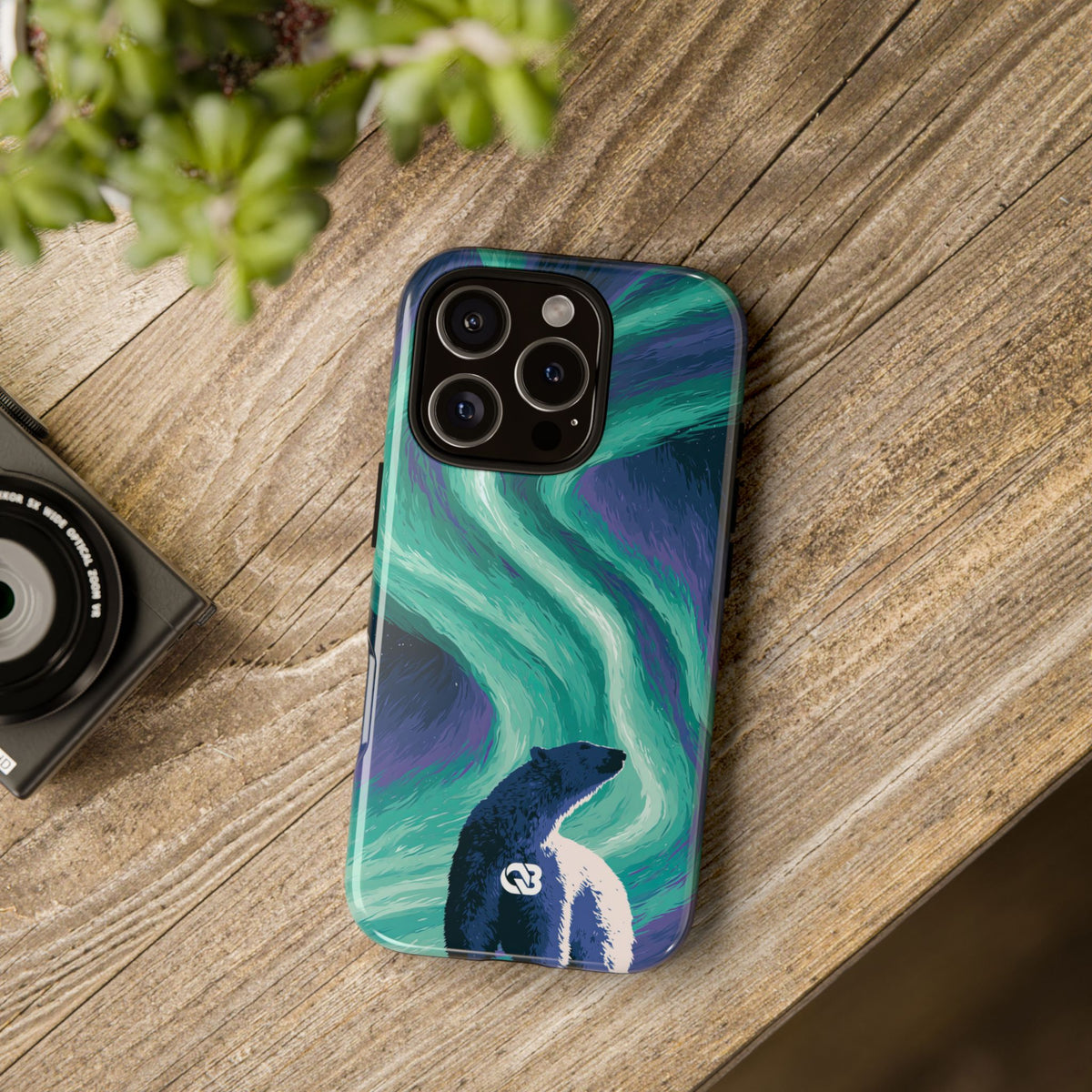 Arctic Aurora Bear · Tough Phone Case for iPhone · Teal