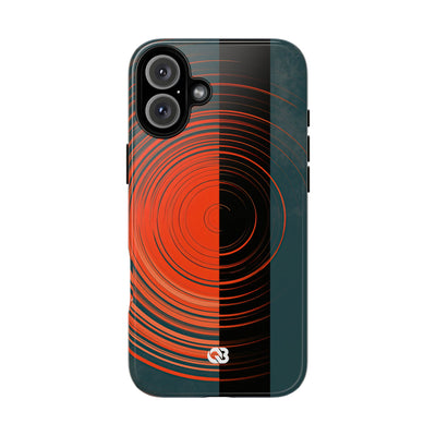 Teal Tough Phone Case for iPhone - Burnt Slate Radial