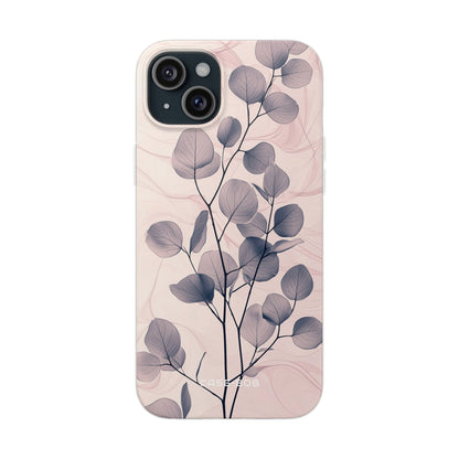 Veined Leaf Whisper iPhone 15 Plus Case - Soft