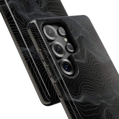 Obsidian Contour Elevation · Tough Phone Case for Samsung · Black