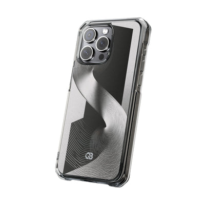 Grey Impact MagSafe Phone Case for iPhone - Obsidian Moiré Wave
