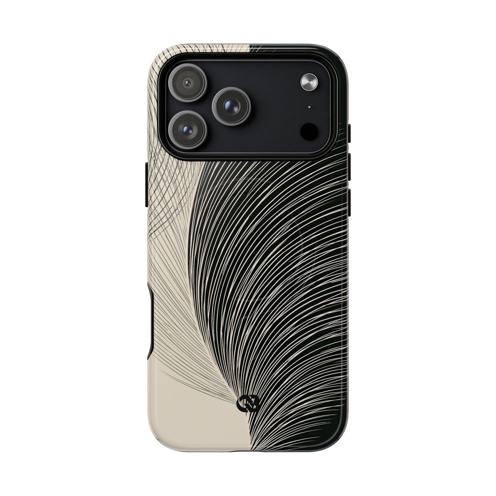 Beige Tough 2.0 Magsafe Phone Case for iPhone - Obsidian Cream Plume
