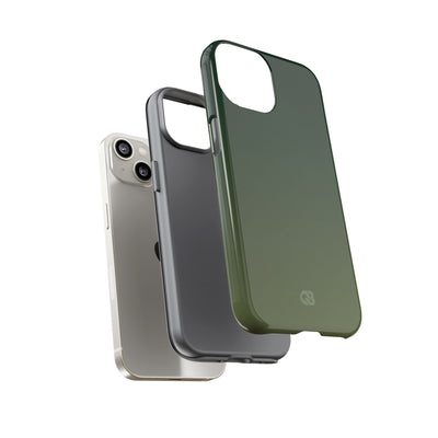 Green Tough Phone Case for iPhone - Shadow Moss Grain