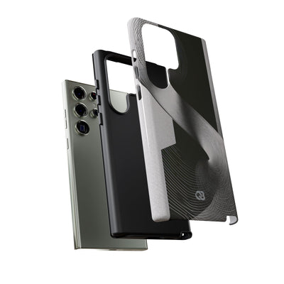 Grey Tough Phone Case for Samsung - Obsidian Moiré Wave