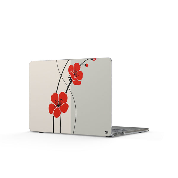 Scarlet Bloom Minimal · Clear Hard Case for MacBook · Red