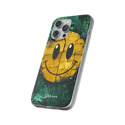 Haljennut hymiö iPhone 14 Pro Max -pehmeä suojakotelo