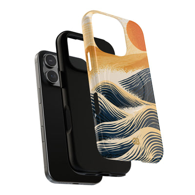 Blue Tough 2.0 Magsafe Phone Case for iPhone - Kyoto Cresting Tide