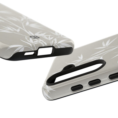 Beige Tough Phone Case for Samsung - Sandstone Bamboo Stalks