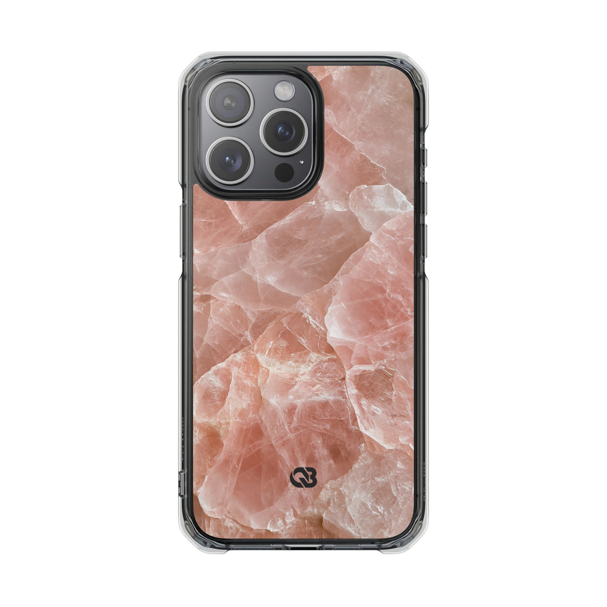 Rose Quartz Facet · Clear Impact Magnetic Phone Case for iPhone · Pink