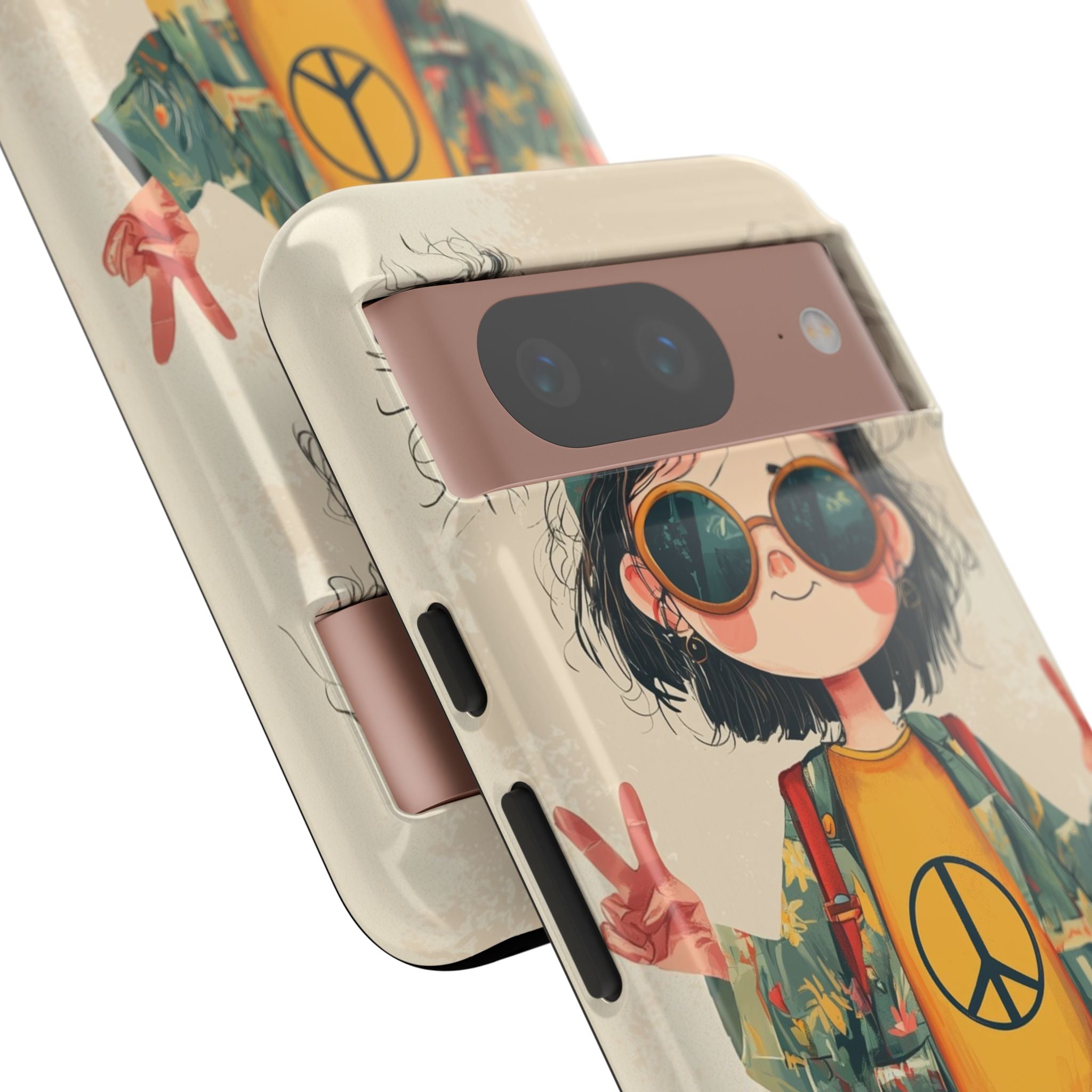Retro Peace Girl · Coque de téléphone Tough pour Google Pixel