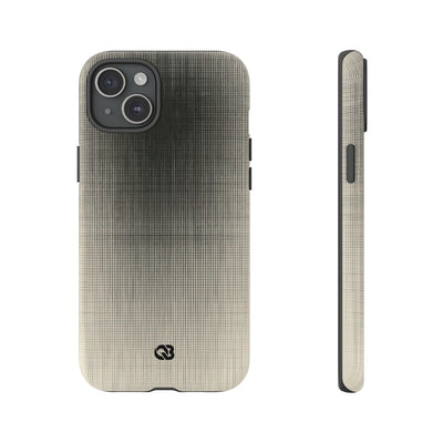 Beige Tough Phone Case for iPhone - Carbon Screen Grid