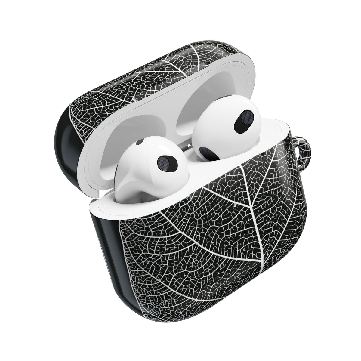 Monochrome Leaf Skeleton · Hard Case for AirPods & AirPods Pro · Black