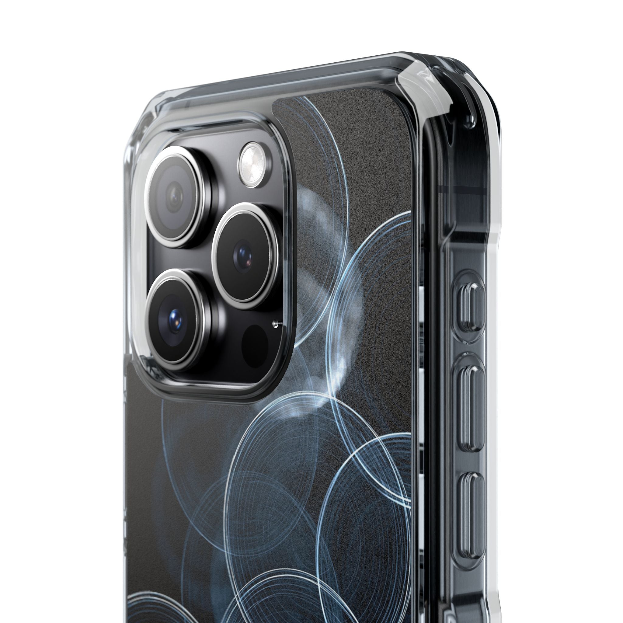 Blue Impact MagSafe Phone Case for iPhone - Cyan Pulse Ripple