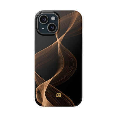 Brown Lite Phone Case for iPhone - Copper Silk Wave
