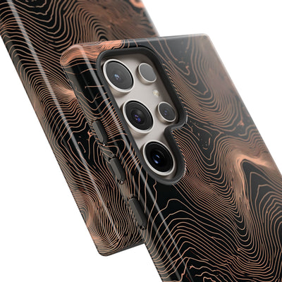 Orange Tough Phone Case for Samsung - Salmon Ridge Topo