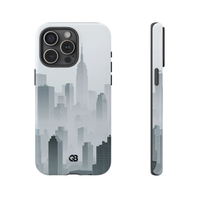 Grey Tough Phone Case for iPhone - Steel Mist Skyline