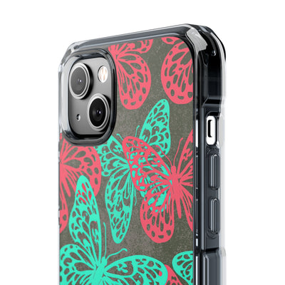 Electric Papillon · Clear Impact Magnetic Phone Case for iPhone · Pink
