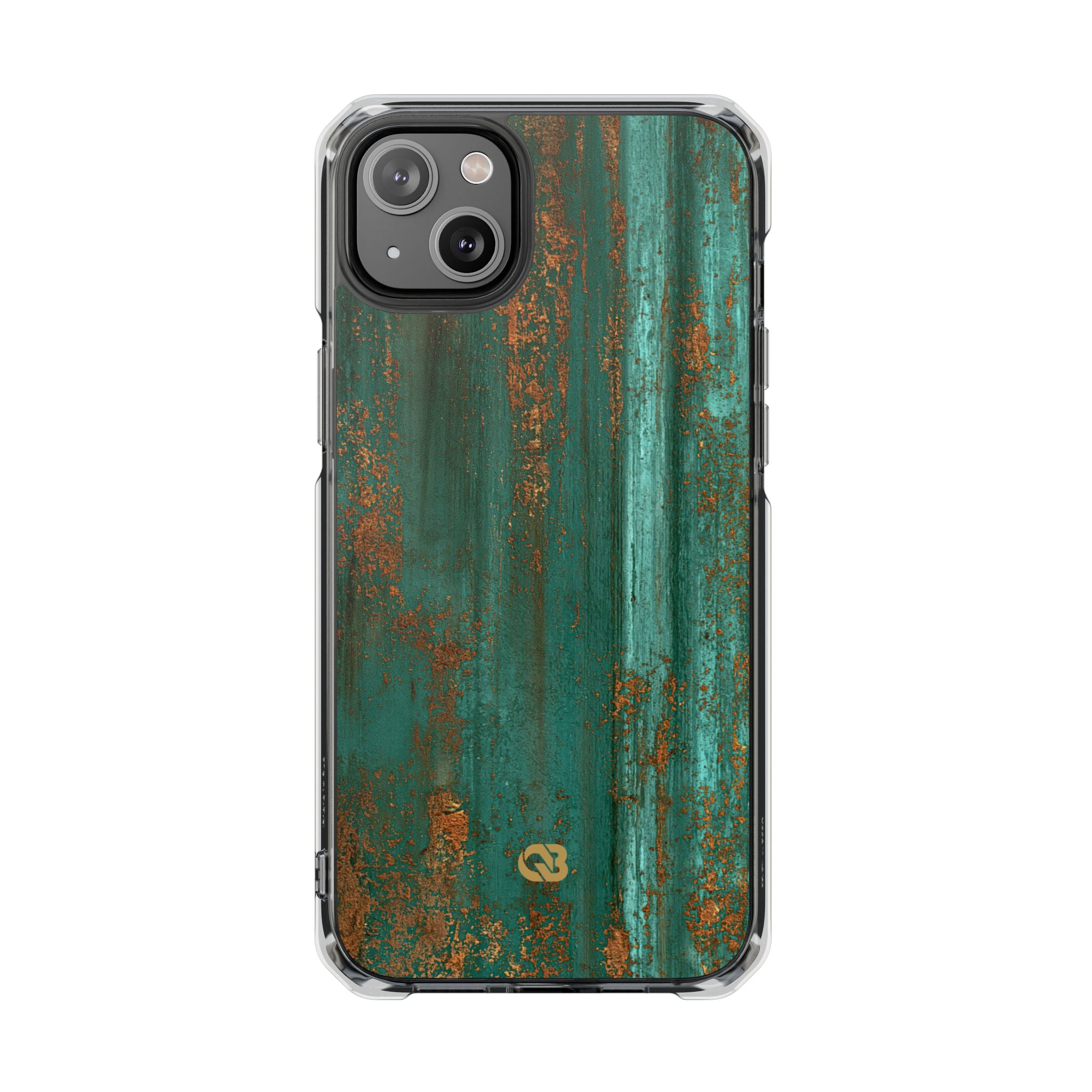 Teal Impact MagSafe Phone Case for iPhone - Verdigris Copper Siding