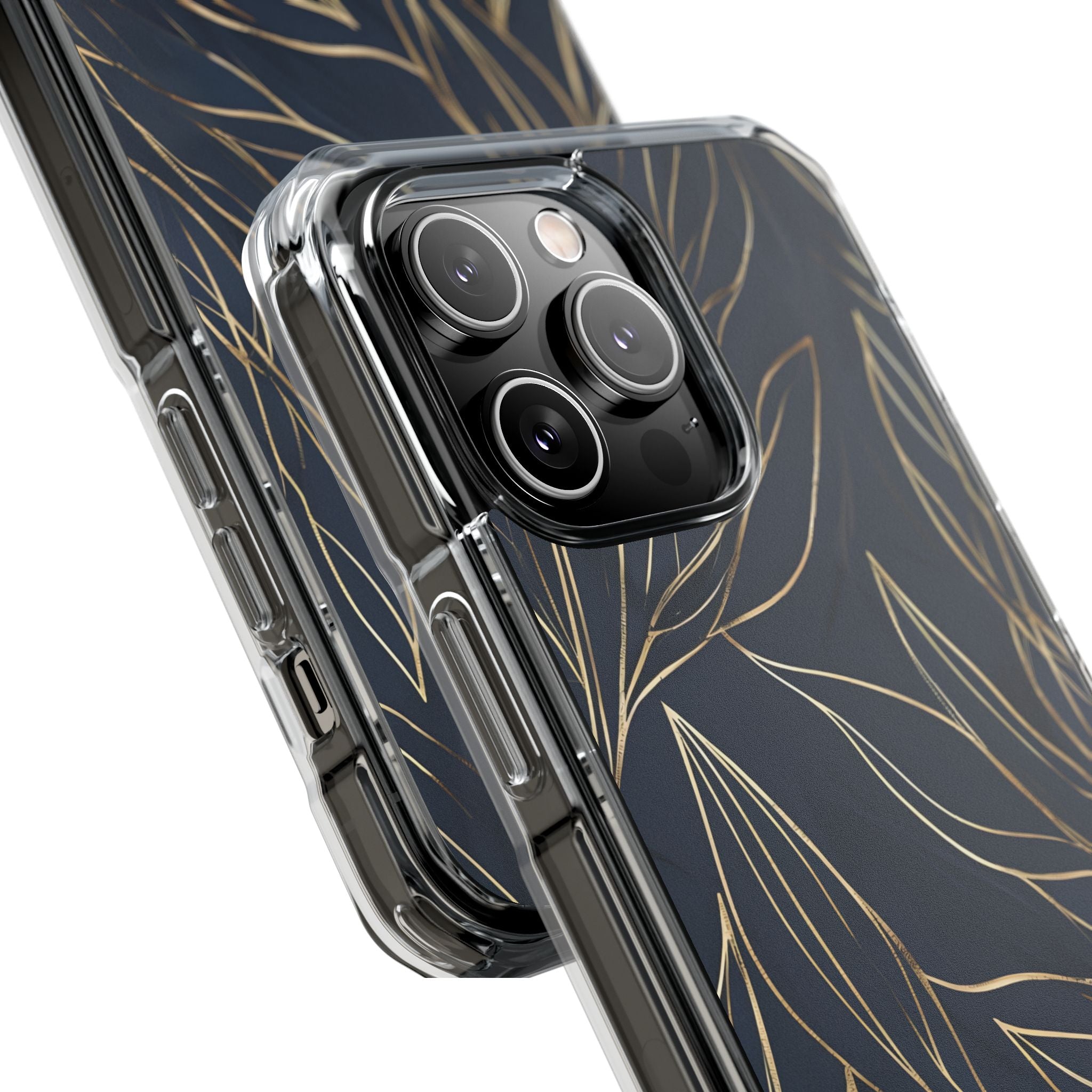 Gilded Navy Foliage · Impact Coque de téléphone pour iPhone · Magsafe