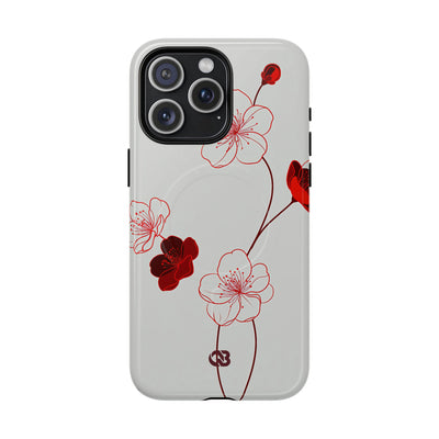 Red Tough 2.0 Magsafe Phone Case for iPhone - Kyoto Ember Bloom