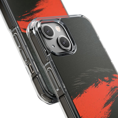 Crimson Raptor Noir · Clear Impact Magnetic Phone Case for iPhone ·  Black