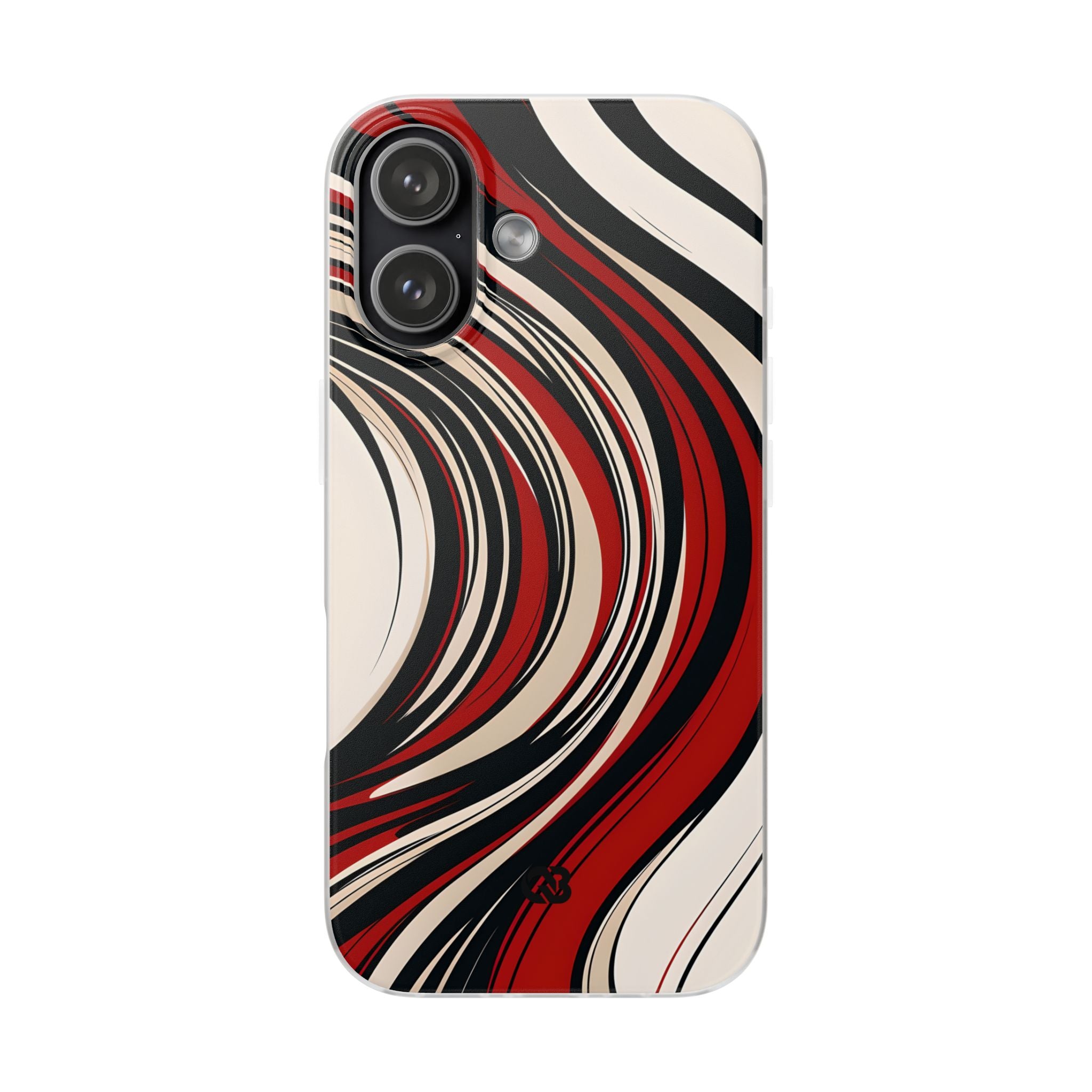 Crimson Flow Waves · Soft Phone Case for iPhone