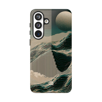 Green Tough Phone Case for Samsung - Lunar Moss Topography